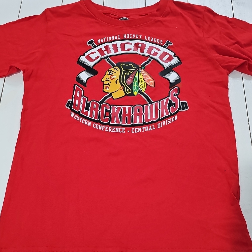 NHL Chicago Blackhawks Kids Red Tee Child Size 6/7